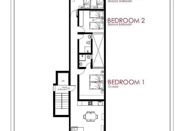 F11 2, Private Two Single Beds Shared Bathroom In Shared Flat *